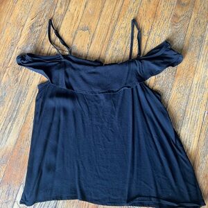NSR Black Sleeveless Off-Shoulder Top